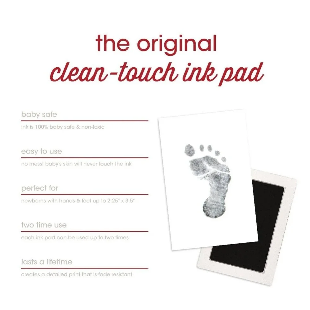 Pearhead Babyprints Photo Ornament Newborn Baby Handprint Footprint DoubleSided